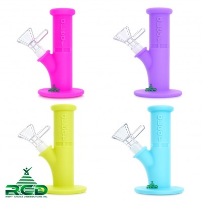 SILICONE WATER PIPE ALEAF STRAIGH GLOW IN DARK WPS352 1CT